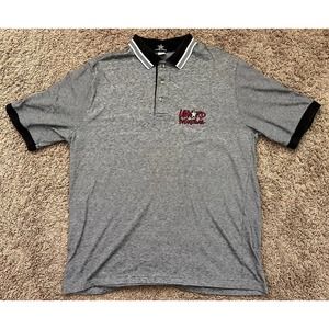 Vintage Upward Basketball Grey Cotton Polo Size Large Made In USA